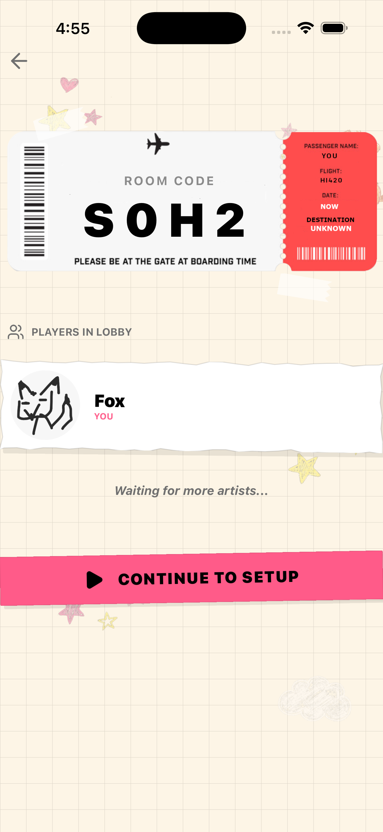 Scrapbook Battle Main Screen